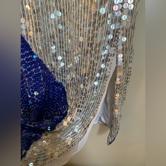 Vintage 100 % Silk Sequin Dress 80’s floral flower - Picture 8 of 11